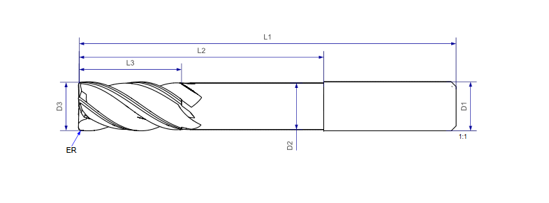 24005 - Schaftfräser mit Eckenradius